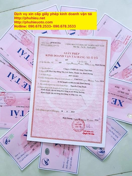Giấy phép kinh doanh vận tải ô tô Hồ Chí Minh