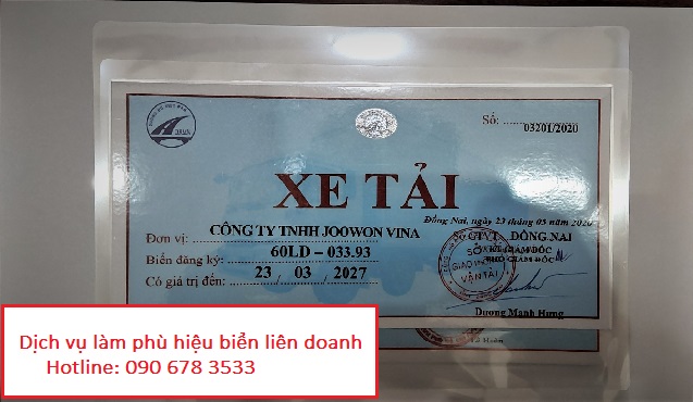 PHÙ HIỆU XE TẢI BIỂN LIÊN DOANH TẠI THÁI NGUYÊN