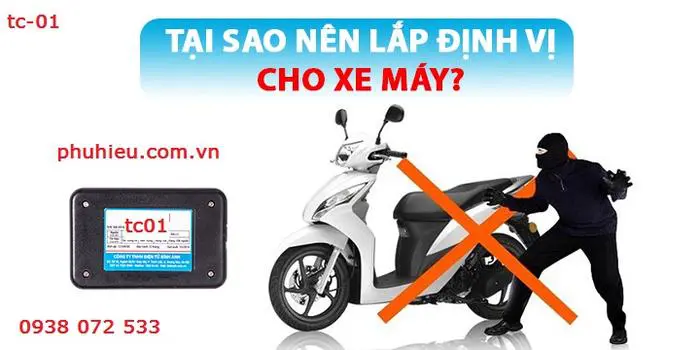 gắn định vị xe máy chống trộm chất lượng